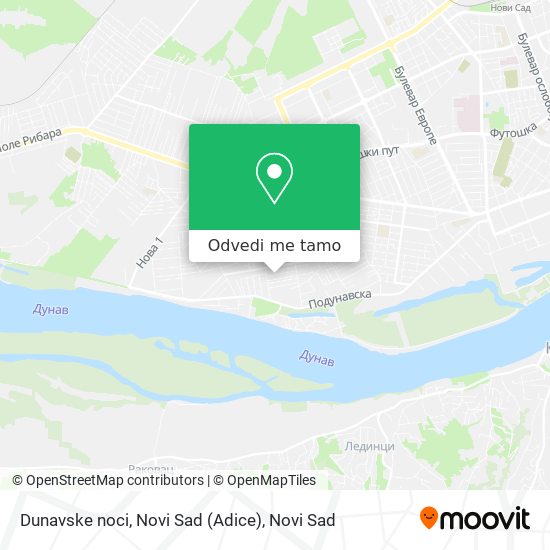 Dunavske noci, Novi Sad (Adice) mapa