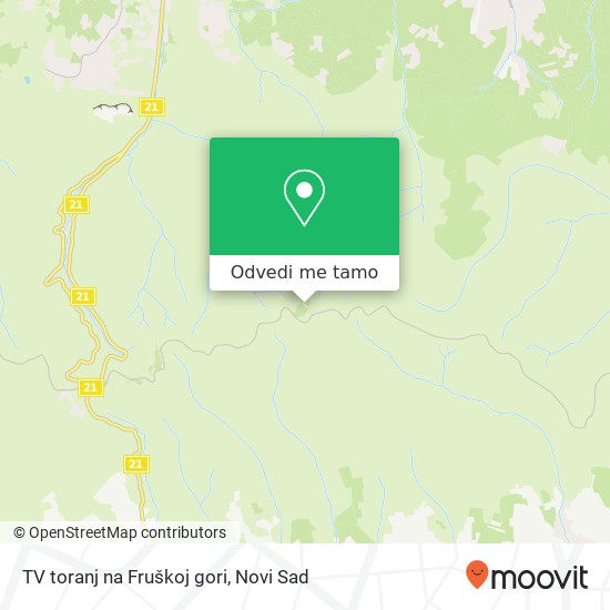 TV toranj na Fruškoj gori mapa