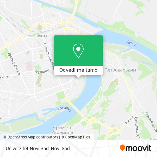 Univerzitet Novi Sad mapa