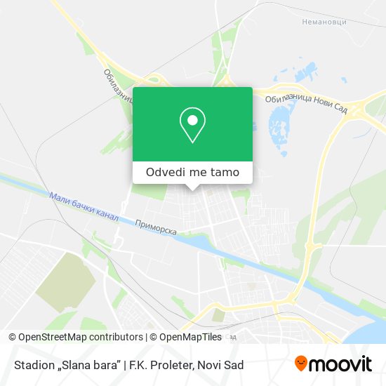 Stadion „Slana bara” | F.K. Proleter mapa