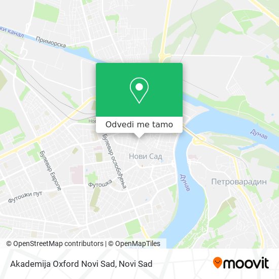 Akademija Oxford Novi Sad mapa