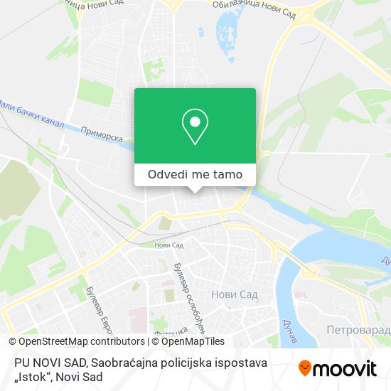 PU NOVI SAD, Saobraćajna policijska ispostava „Istok“ mapa