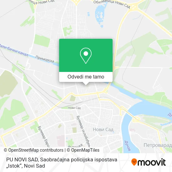 PU NOVI SAD, Saobraćajna policijska ispostava „Istok“ mapa