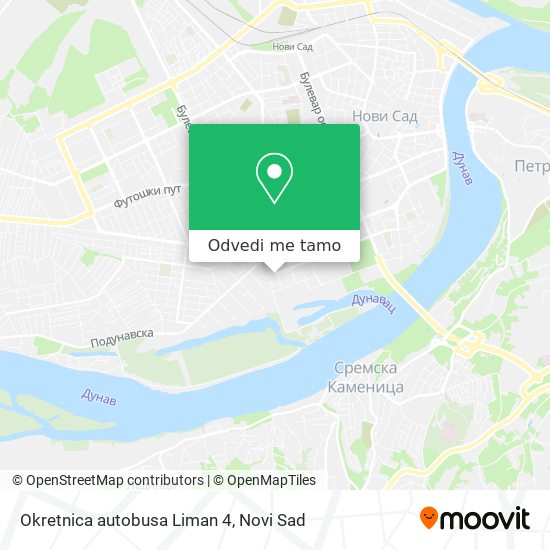 Okretnica autobusa Liman 4 mapa