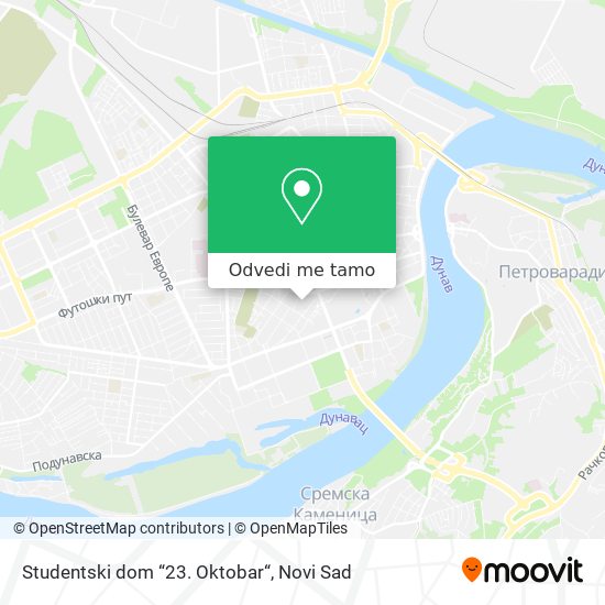 Studentski dom “23. Oktobar“ mapa