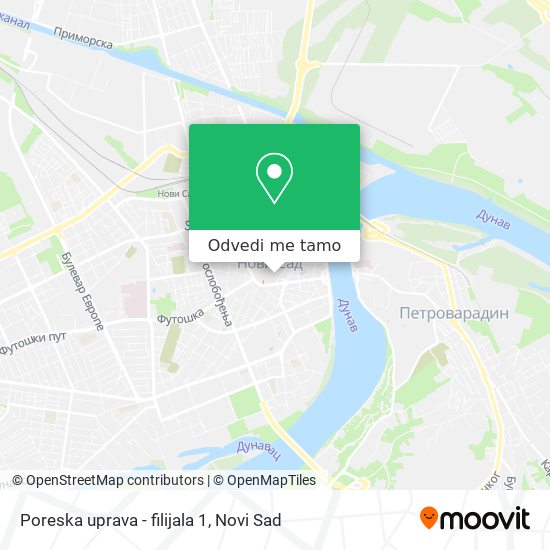 Poreska uprava - filijala 1 mapa