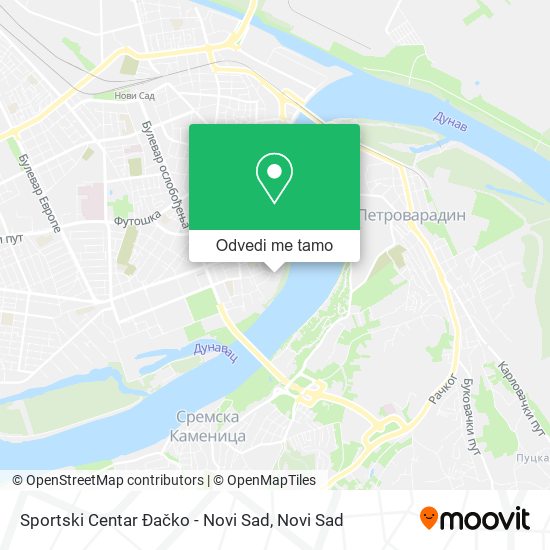 Sportski Centar Đačko - Novi Sad mapa