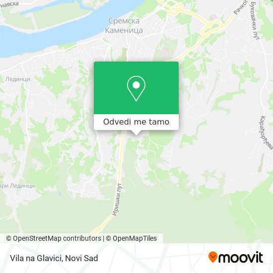 Vila na Glavici mapa