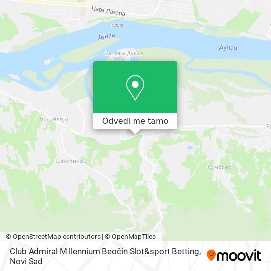 Club Admiral Millennium Beočin Slot&sport Betting mapa