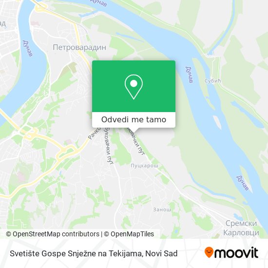 Svetište Gospe Snježne na Tekijama mapa