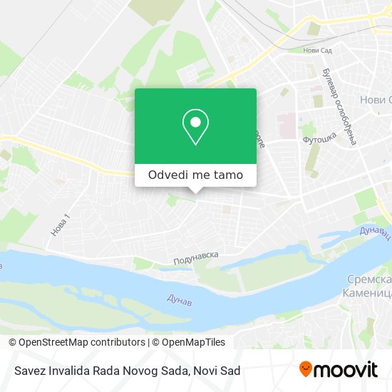 Savez Invalida Rada Novog Sada mapa