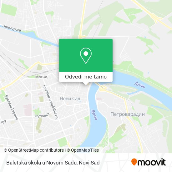 Baletska škola u Novom Sadu mapa