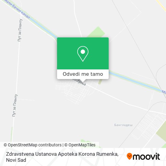 Zdravstvena Ustanova Apoteka Korona Rumenka mapa