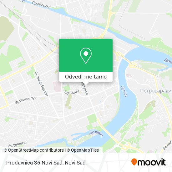 Prodavnica 36 Novi Sad mapa