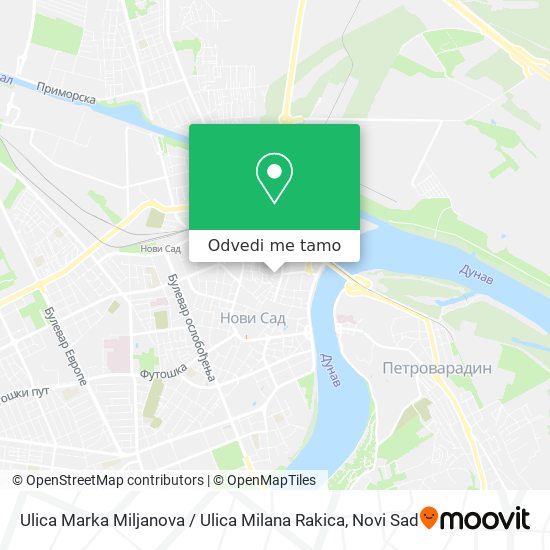 Ulica Marka Miljanova / Ulica Milana Rakica mapa