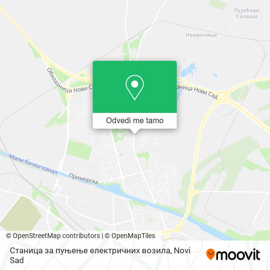 Станица за пуњење електричних возила mapa