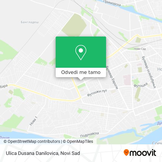 Ulica Dusana Danilovica mapa