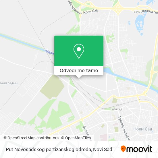 Put Novosadskog partizanskog odreda mapa