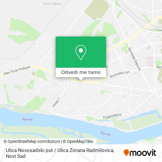 Ulica Novosadski put / Ulica Zorana Radmilovica mapa