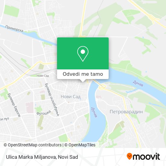 Ulica Marka Miljanova mapa