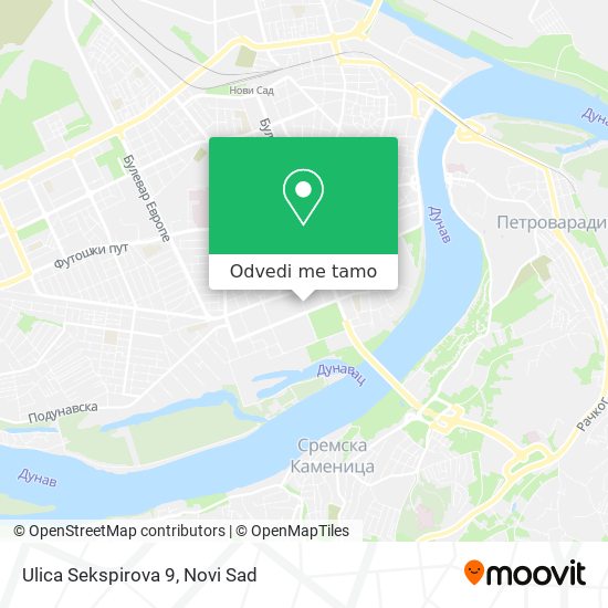 Ulica Sekspirova 9 mapa