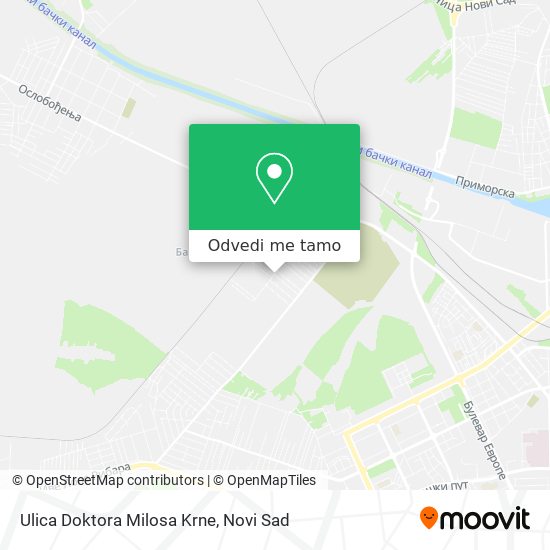 Ulica Doktora Milosa Krne mapa