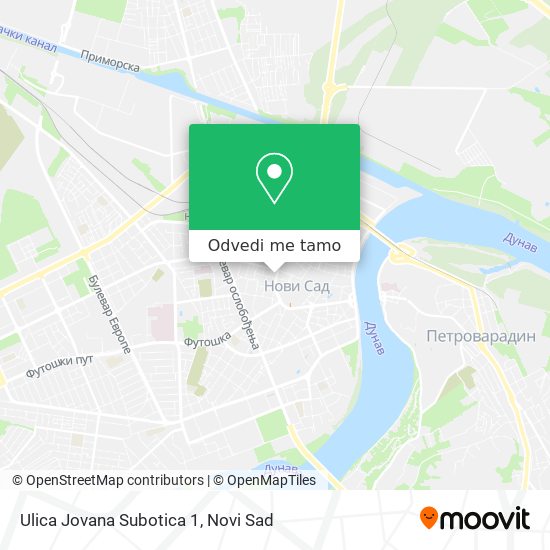 Ulica Jovana Subotica 1 mapa