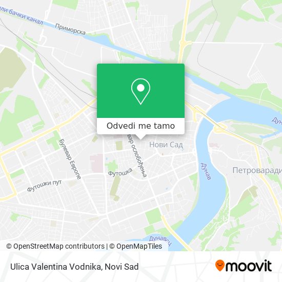 Ulica Valentina Vodnika mapa