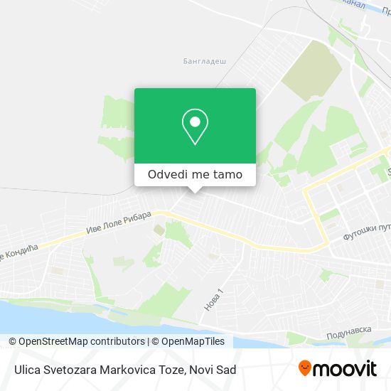 Ulica Svetozara Markovica Toze mapa