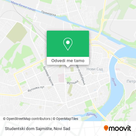 Studentski dom Sajmište mapa