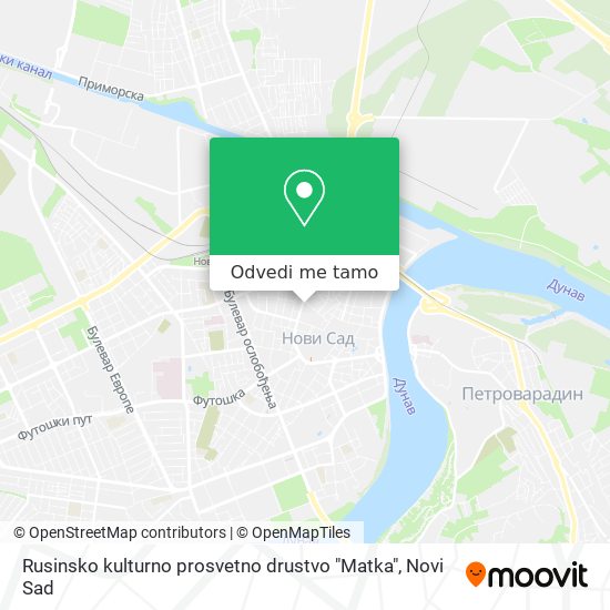 Rusinsko kulturno prosvetno drustvo "Matka" mapa