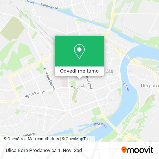 Ulica Bore Prodanovica 1 mapa