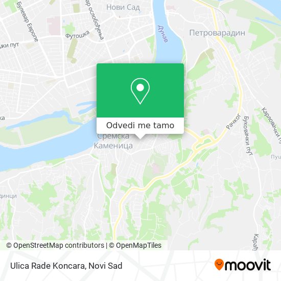 Ulica Rade Koncara mapa