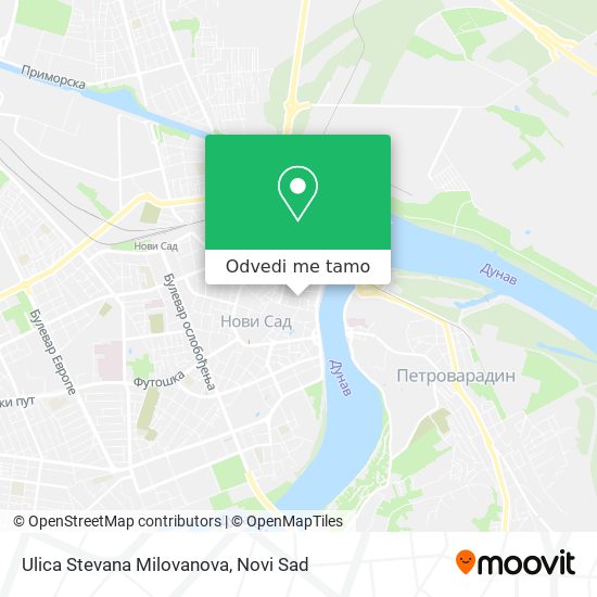 Ulica Stevana Milovanova mapa