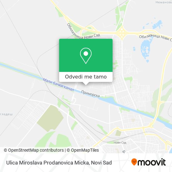 Ulica Miroslava Prodanovica Micka mapa