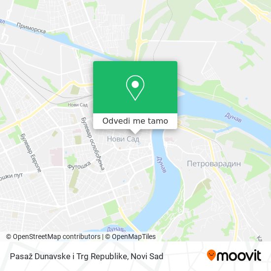 Pasaž Dunavske i Trg Republike mapa