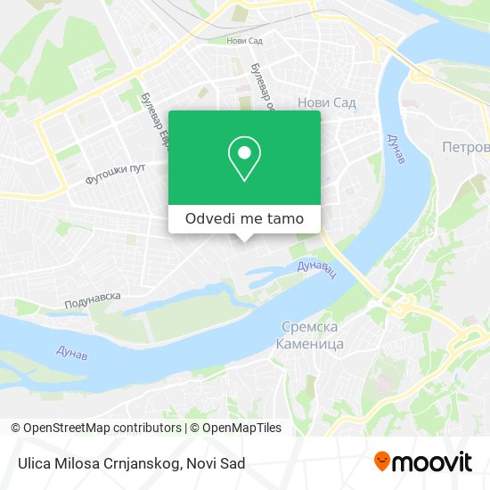 Ulica Milosa Crnjanskog mapa