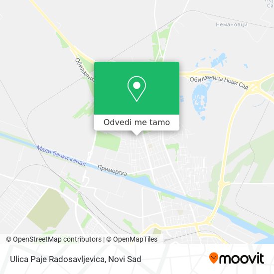 Ulica Paje Radosavljevica mapa