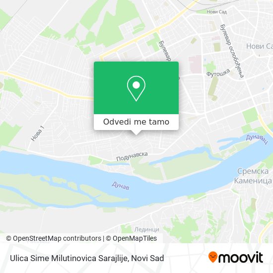 Ulica Sime Milutinovica Sarajlije mapa