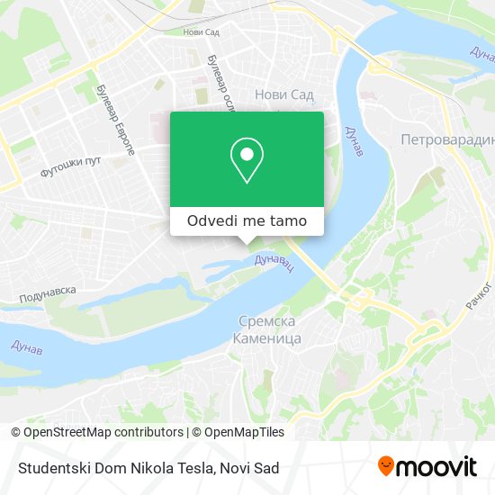 Studentski Dom Nikola Tesla mapa