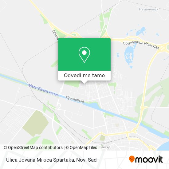 Ulica Jovana Mikica Spartaka mapa