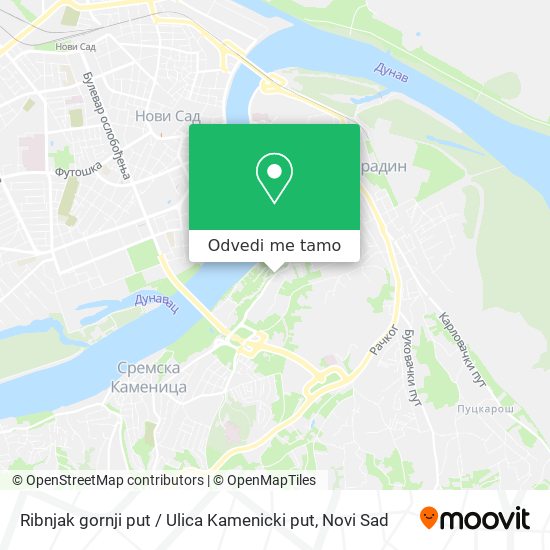 Ribnjak gornji put / Ulica Kamenicki put mapa