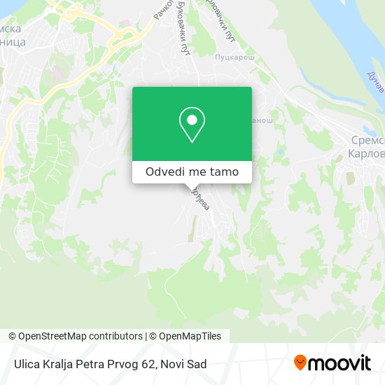 Ulica Kralja Petra Prvog 62 mapa