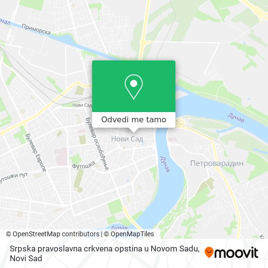 Srpska pravoslavna crkvena opstina u Novom Sadu mapa