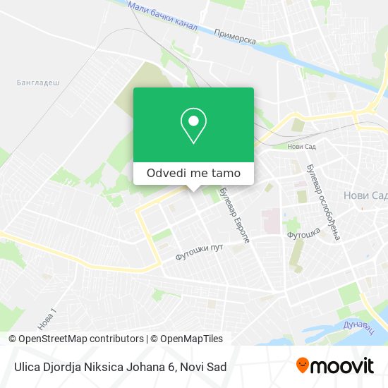 Ulica Djordja Niksica Johana 6 mapa
