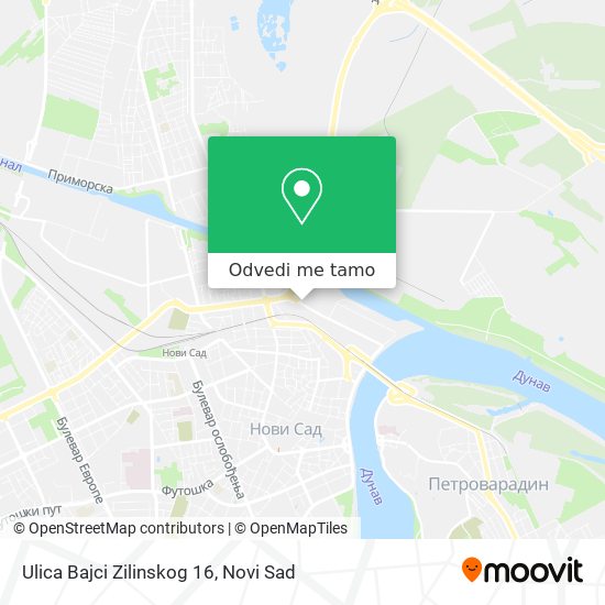 Ulica Bajci Zilinskog 16 mapa