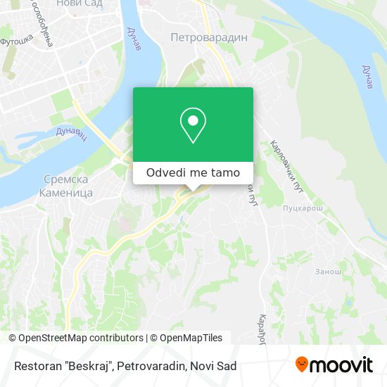 Restoran "Beskraj", Petrovaradin mapa