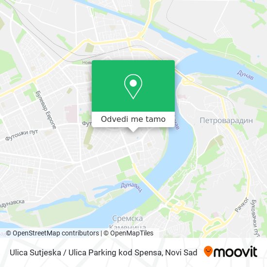 Ulica Sutjeska / Ulica Parking kod Spensa mapa