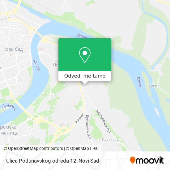 Ulica Podunavskog odreda 12 mapa