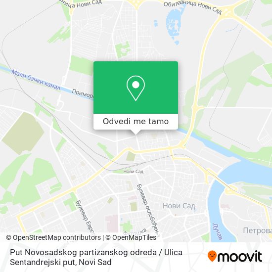 Put Novosadskog partizanskog odreda / Ulica Sentandrejski put mapa
